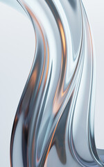Poster - Flowing curve lines background, 3d rendering.
