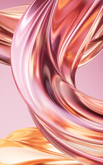 Poster - Flowing curve lines background, 3d rendering.