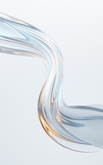 Poster - Flowing curve lines background, 3d rendering.