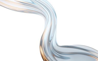 Poster - Dark transparent glass curves, 3d rendering.