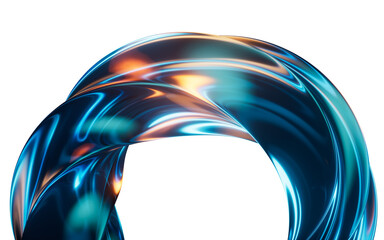 Poster - Dark transparent glass curves, 3d rendering.