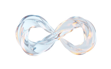 Poster - Flowing mobius belt glass geometry, 3d rendering.