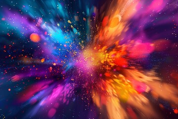 Abstract pop background with explosion of colors to the beat