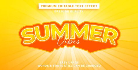 Canvas Print - editable text effect summer vibes style