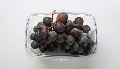 fresh black grape in plastic box