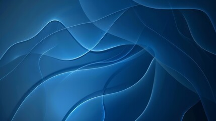 Poster - Abstract Blue Curved Lines Background