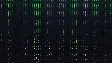 Canvas Print - Green Glowing Letters and Numbers on a Black Background