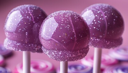 Poster - Sweet purple lollipop candy world 