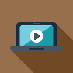 Poster - Laptop displaying video player interface with play button, suggesting online entertainment or streaming service