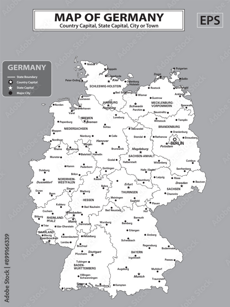 Geography politics map of countries. Map of country with capital, state ...