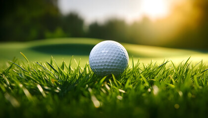 Title for the image: Golf Ball on the Green Course