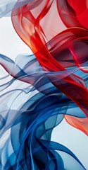 Wall Mural - Abstract Swirling Shapes in Blue and Red