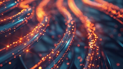 Wall Mural - A wire with a blue and orange glow