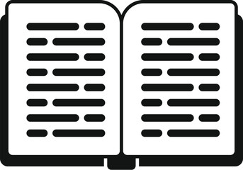 Poster - open book with text lines representing knowledge and learning, ideal for educational or literary con