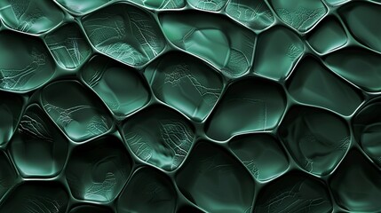 Poster - Neutral dark green background reminiscent of a turtle shell pattern. 