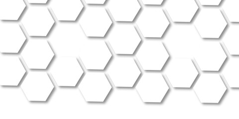 Wall Mural - Abstract white background with hexagon and hexagonal background. Luxury white pattern with hexagons. abstract 3d hexagonal background with shadow. 3D futuristic abstract honeycomb mosaic background.