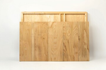 Wall Mural - freestanding plywood stud wall isolated on white background generative ai