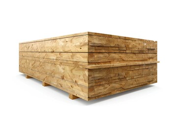 Wall Mural - freestanding plywood stud wall isolated on white background generative ai