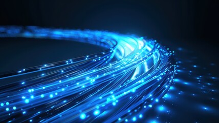 A blue and white wire with a blue line running through it