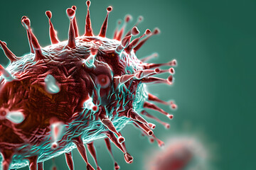 Poster - 3d rendered rabies virus isolated on a color background