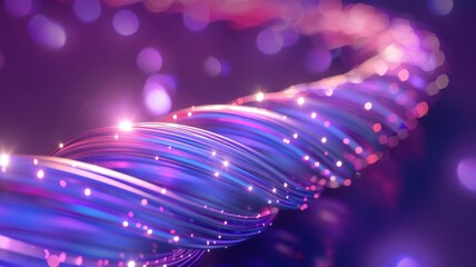 Wall Mural - A purple and blue wire with a lot of sparkles on it
