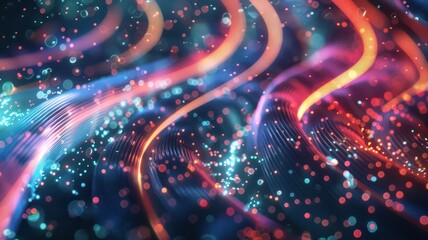 Wall Mural - A colorful, abstract image with a lot of dots and lines