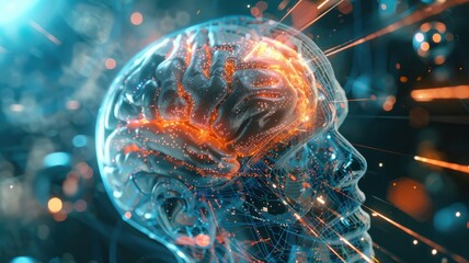 Poster - A brain with a lot of wires coming out of it