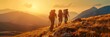 © mohdfaizal - Hikers Silhouette at Sunset in the Mountains