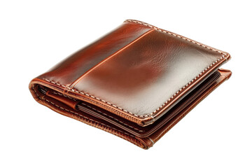 A Smooth, Rich Brown Leather Wallet Against A Clean White Background