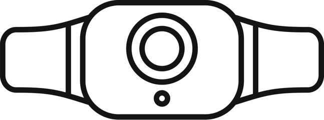 Poster - Line style icon of an action camera showing recording mode