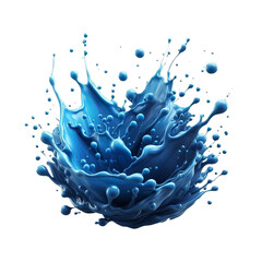 Canvas Print - Blue paint splash isolated on transparent background