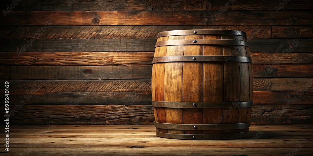Oak whiskey barrel texture with a realistic render on a rustic wood background, whiskey, barrel, texture, render, oak, wood