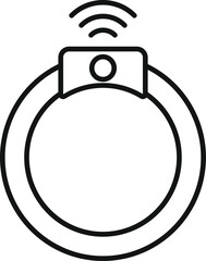 Sticker - Line icon of a smart bracelet sending data with wifi