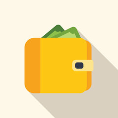 Poster - Yellow wallet full of cash with long shadow