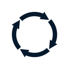 Poster - Concept cycle, movement in a circle, arrow. Vector icon isolated on white background.