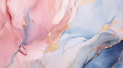  A soft pastel pink, blue and gold marble pattern with fluid lines of color flowing into each other.seamless patterns, background, wallpaper.