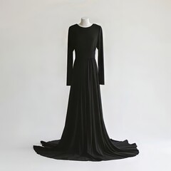 Wall Mural - A Black Pleated Maxi Dress on a Mannequin