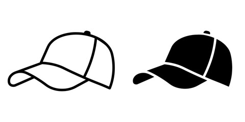 Fototapete - ofvs647 OutlineFilledVectorSign ofvs - baseball cap vector icon . isolated transparent . outline and filled version . AI 10 / EPS / PNG . g11993