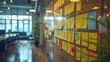 © Hassan - A wall covered with colorful sticky notes.