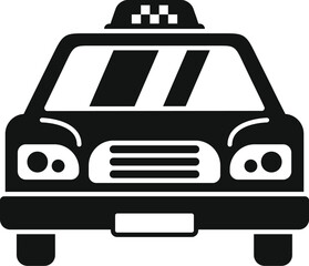 Poster - Simple icon of a taxicab, viewed from the front, representing urban transportation