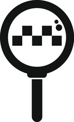 Poster - Magnifying glass showing taxi sign icon in simple style on a white background