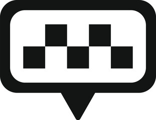 Aufkleber - Black and white icon of a taxi sign indicating a place to find a taxi for public transportation