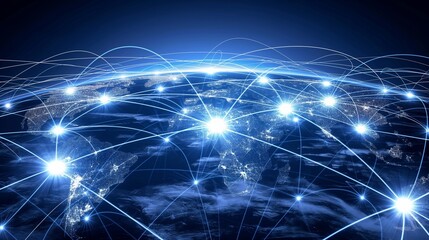 Global network business connection data concept