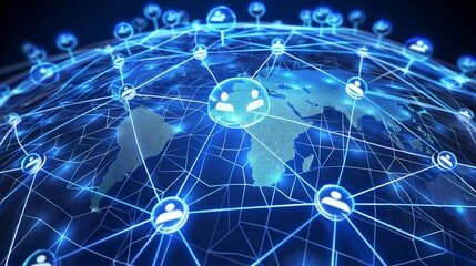 Global network business connection data concept