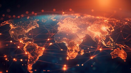 World map network business connection data concept