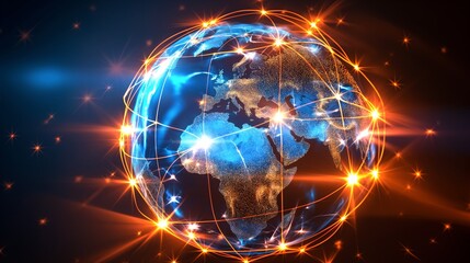 Global network business connection data concept