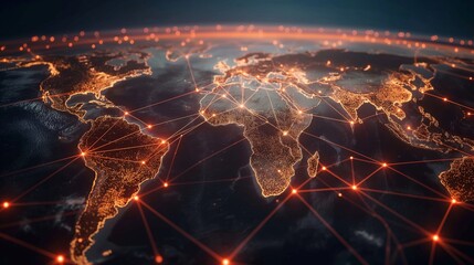 World map network business connection data concept