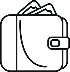 Poster - Open wallet with paper money inside showing concept of finance, payment or personal accessory