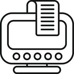 Poster - Minimalist representation of a retro computer printing a document, ideal for tech related projects