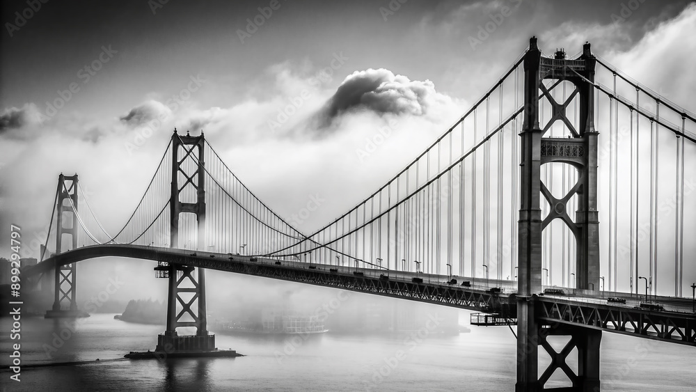 Sf Bridge Rusting Rusting steel beams and cranes pierce the foggy San Francisco sky as ...